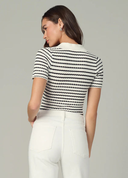 JOE'S - Polo "THE JESS POINTEL" - Noir et blanc