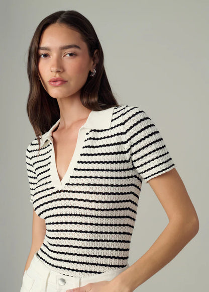 JOE'S - Polo "THE JESS POINTEL" - Noir et blanc