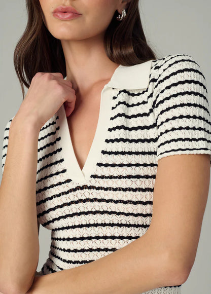 JOE'S - Polo "THE JESS POINTEL" - Noir et blanc