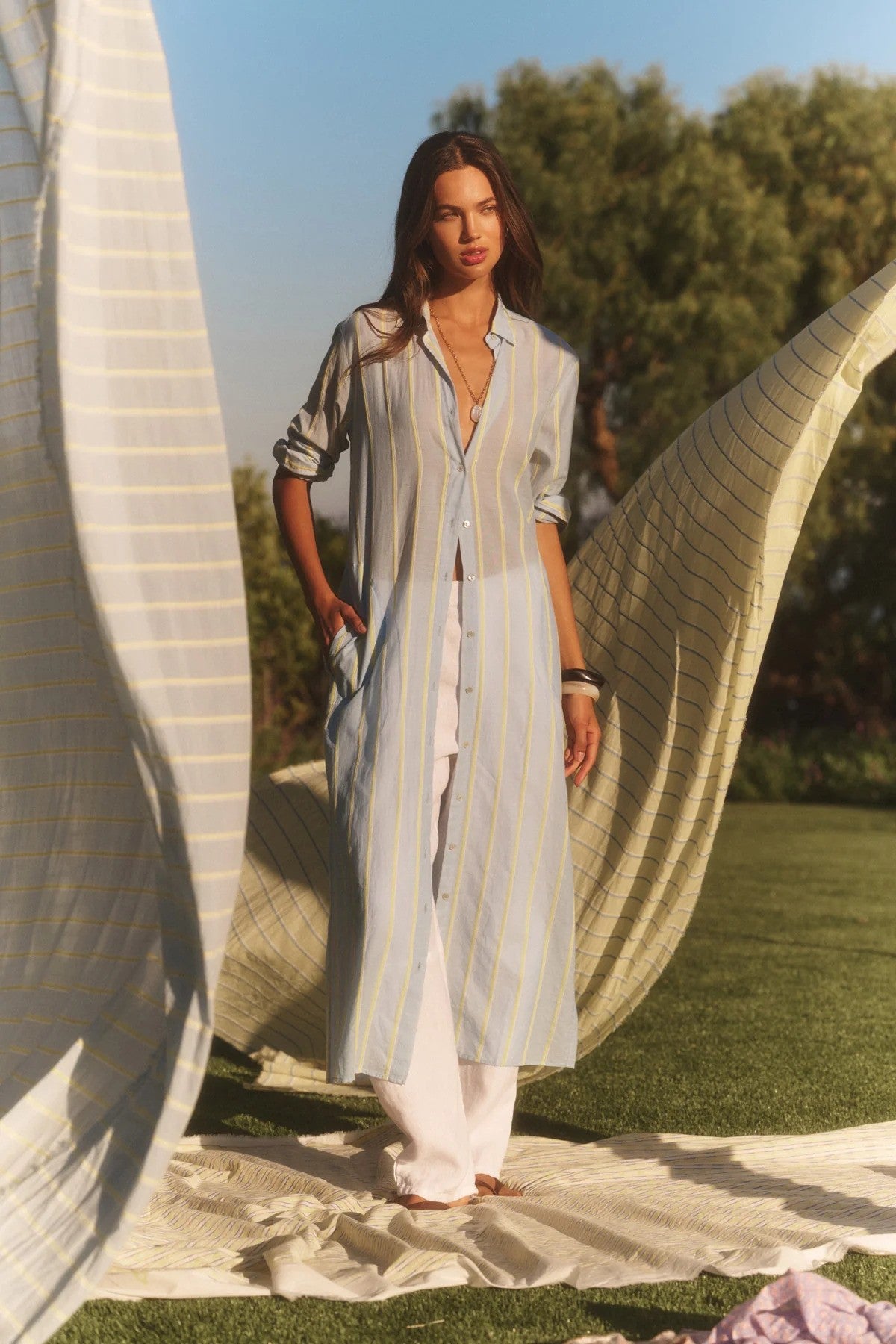 Velvet | La robe longueur maxi ''Kimora'' - Bleu