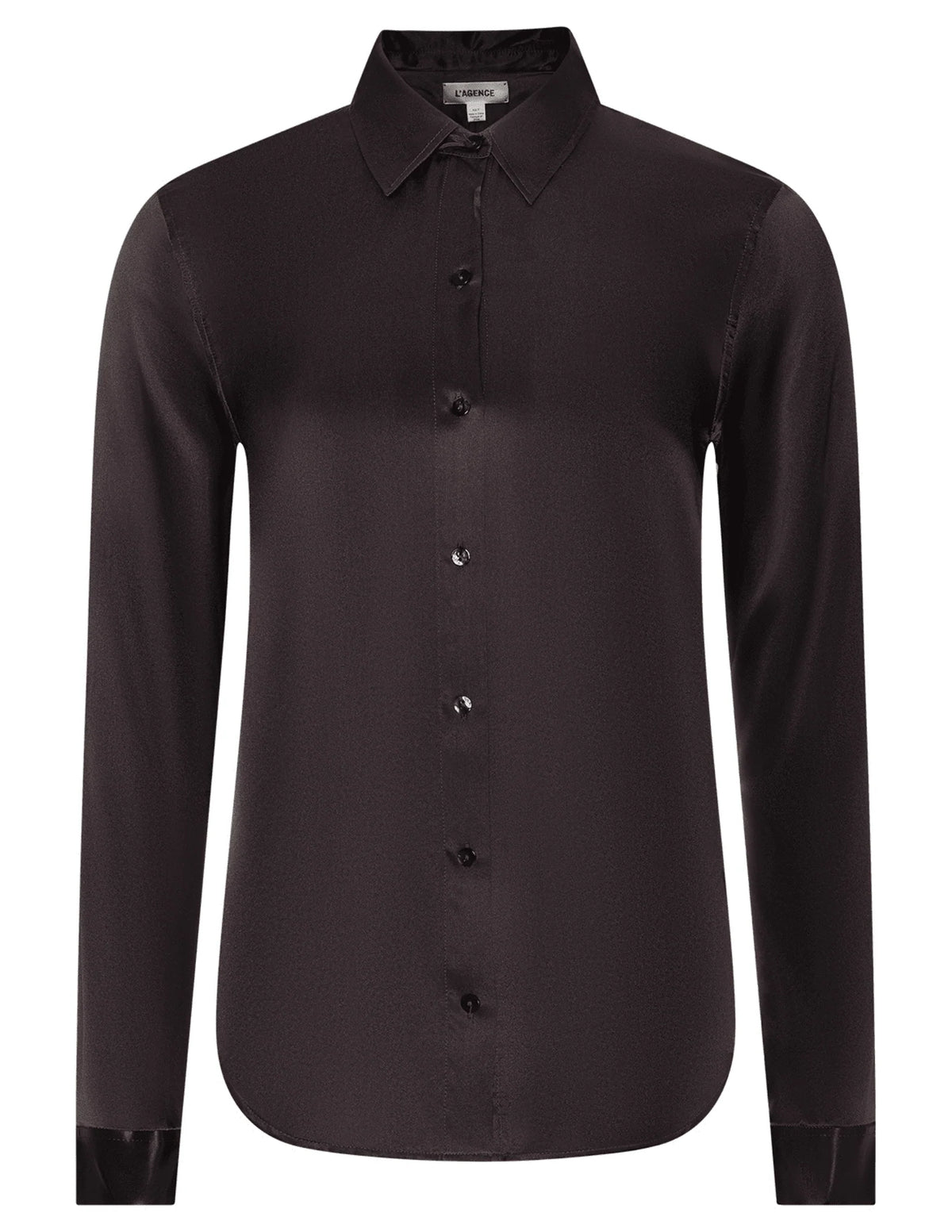 L'AGENCE | Blouse en soie 'Tyler' | Brun