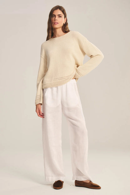 Velvet | Le pantalon en lin ''Lola'' - Craie