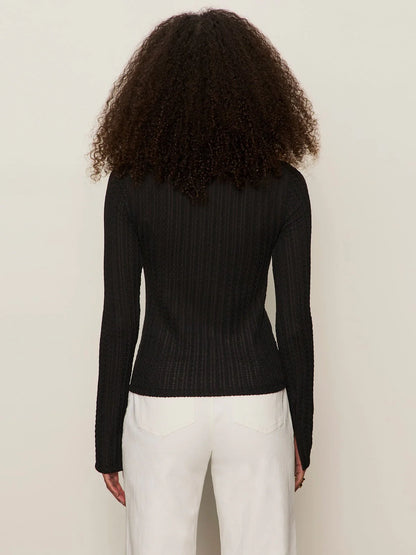 Sanctuary | Haut texturé encolure bateau - Noir