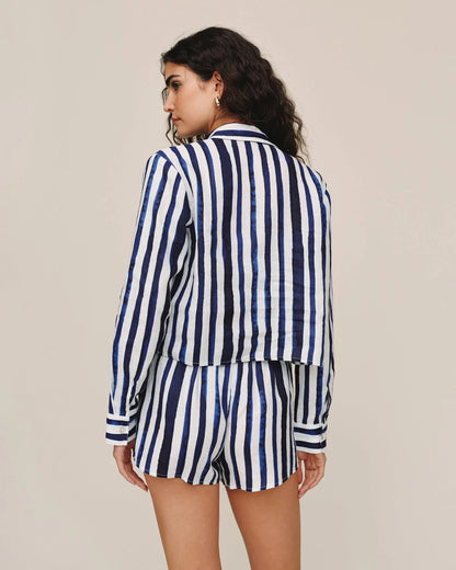 Bella Dahl | Chemise courte| Blanc et Bleu
