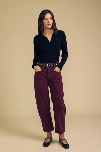 Velvet |  Polo ''Frances'' en coton et cachemire | Noir