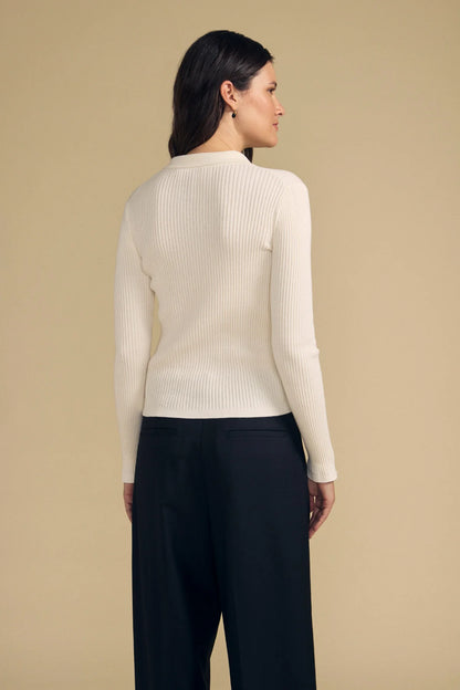 Velvet |  Polo ''Frances'' en coton et cachemire | Ivoire