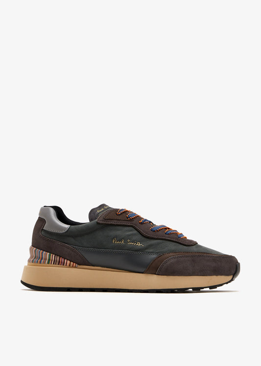 Paul Smith |  Baskets ''Aston'' en cuir grainé et daim - Gris