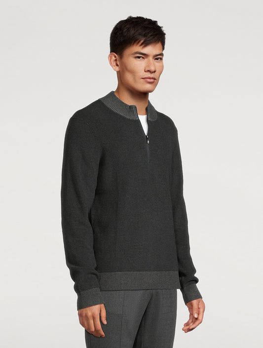 Robert Barakett | Pull à col zippé Atlanta - Gris