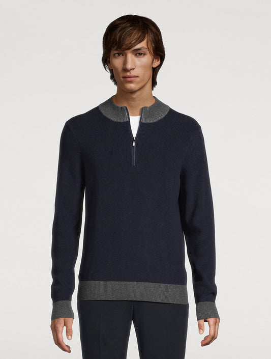 Robert Barakett | Pull à col zippé Atlanta - Marine