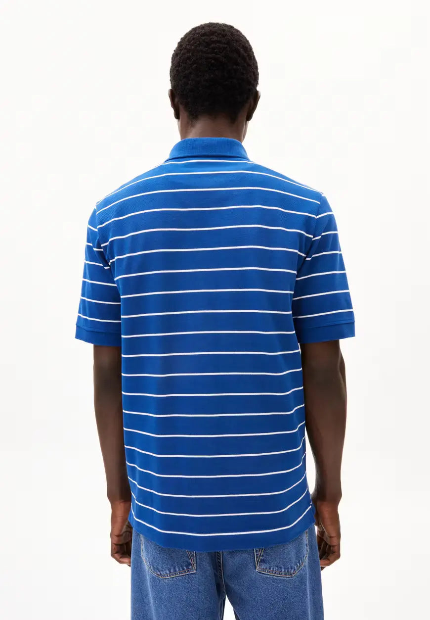 ARMEDANGELS |  Polo rayé "MAARIO"  - Bleu & Blanc