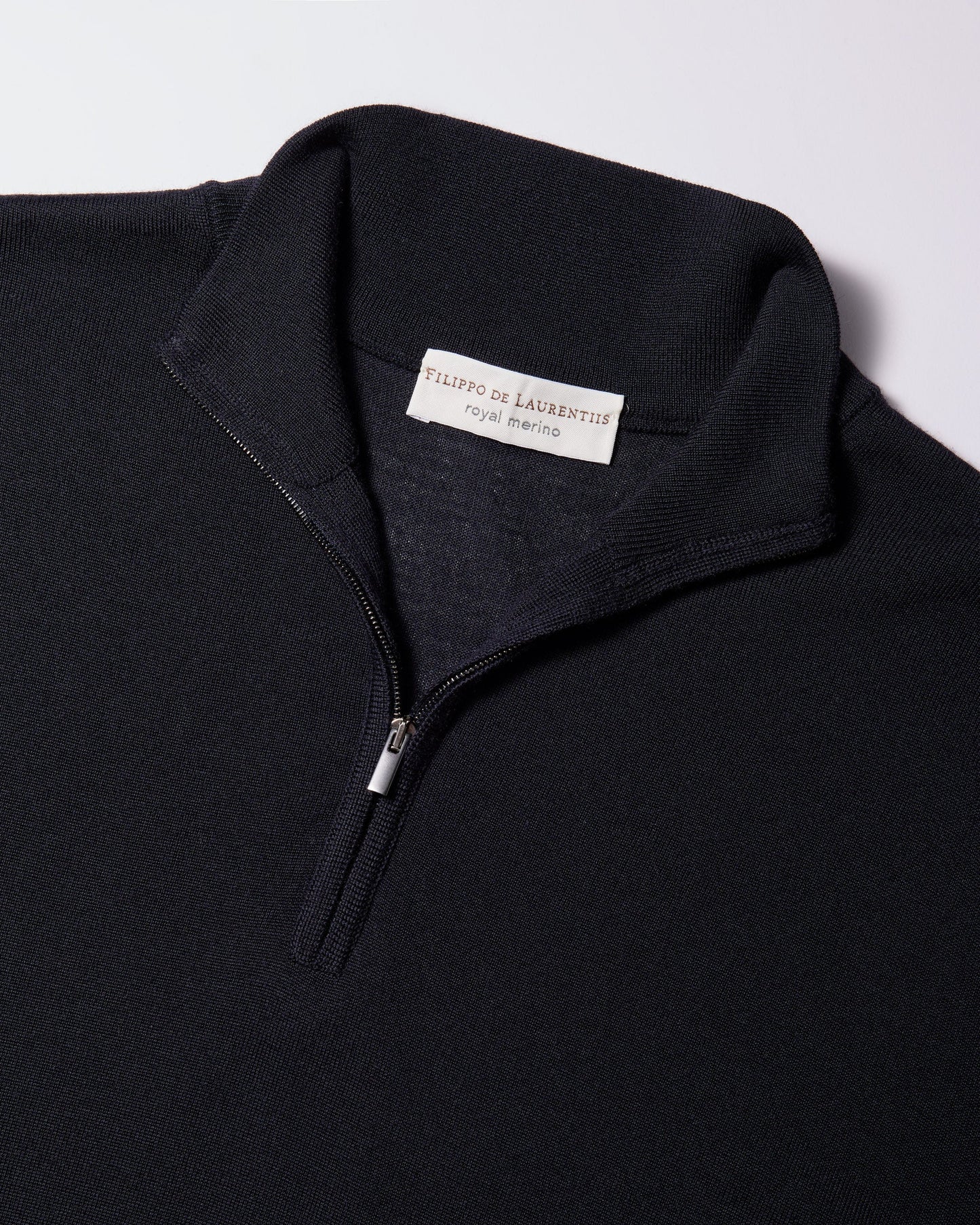 Filippo De Laurentiis | Pull demi-zip en laine mérinos royale - Bleu