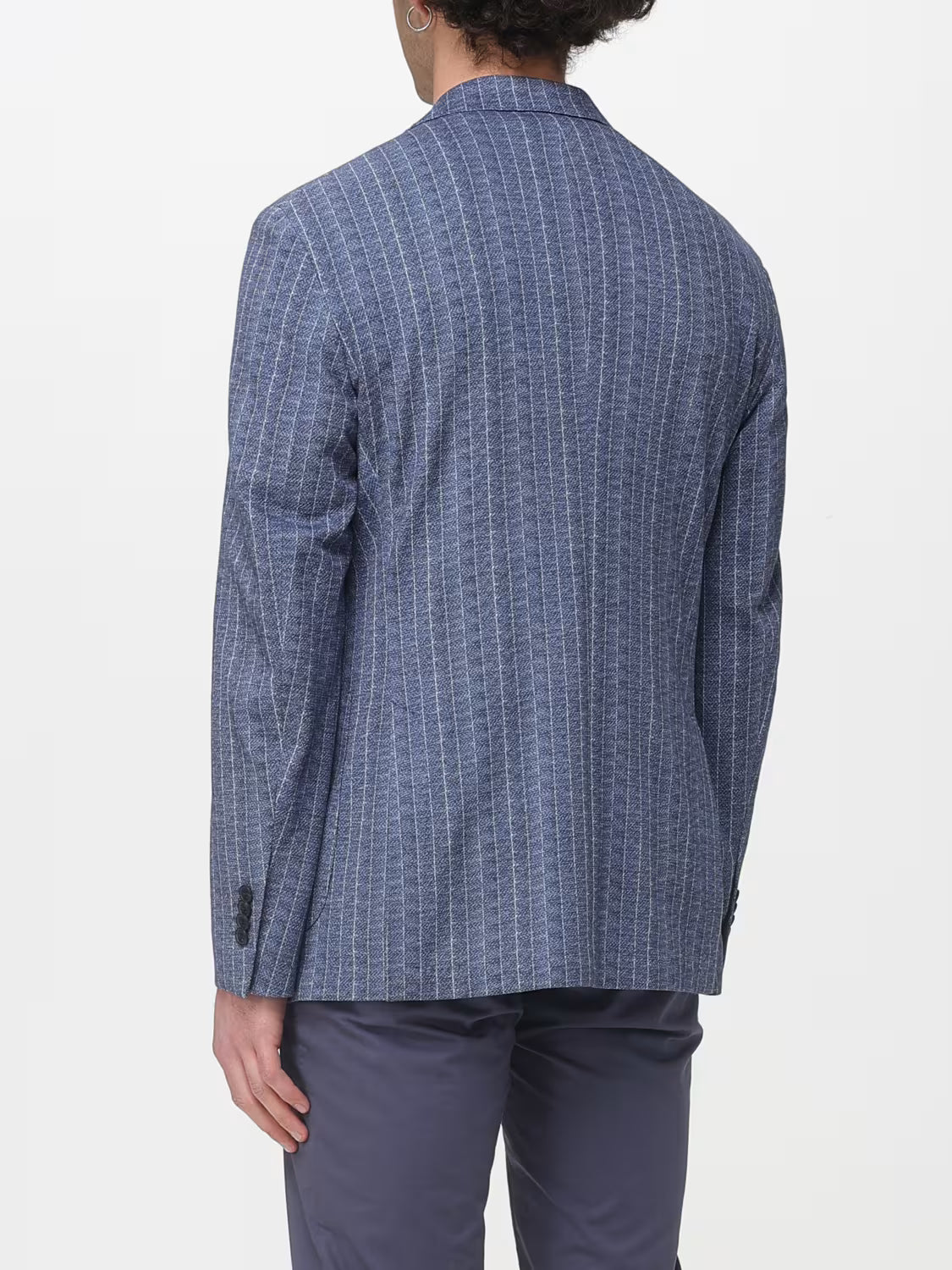 Manuel Ritz | Veste rayée Nuvola en jersey de coton mélangé - Bleu