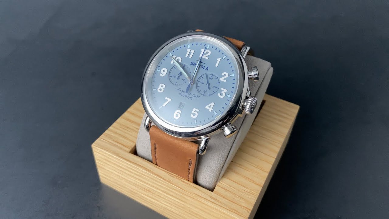 Shinola | Montre Runwell Chrono 47 mm, cadran bleu ardoise