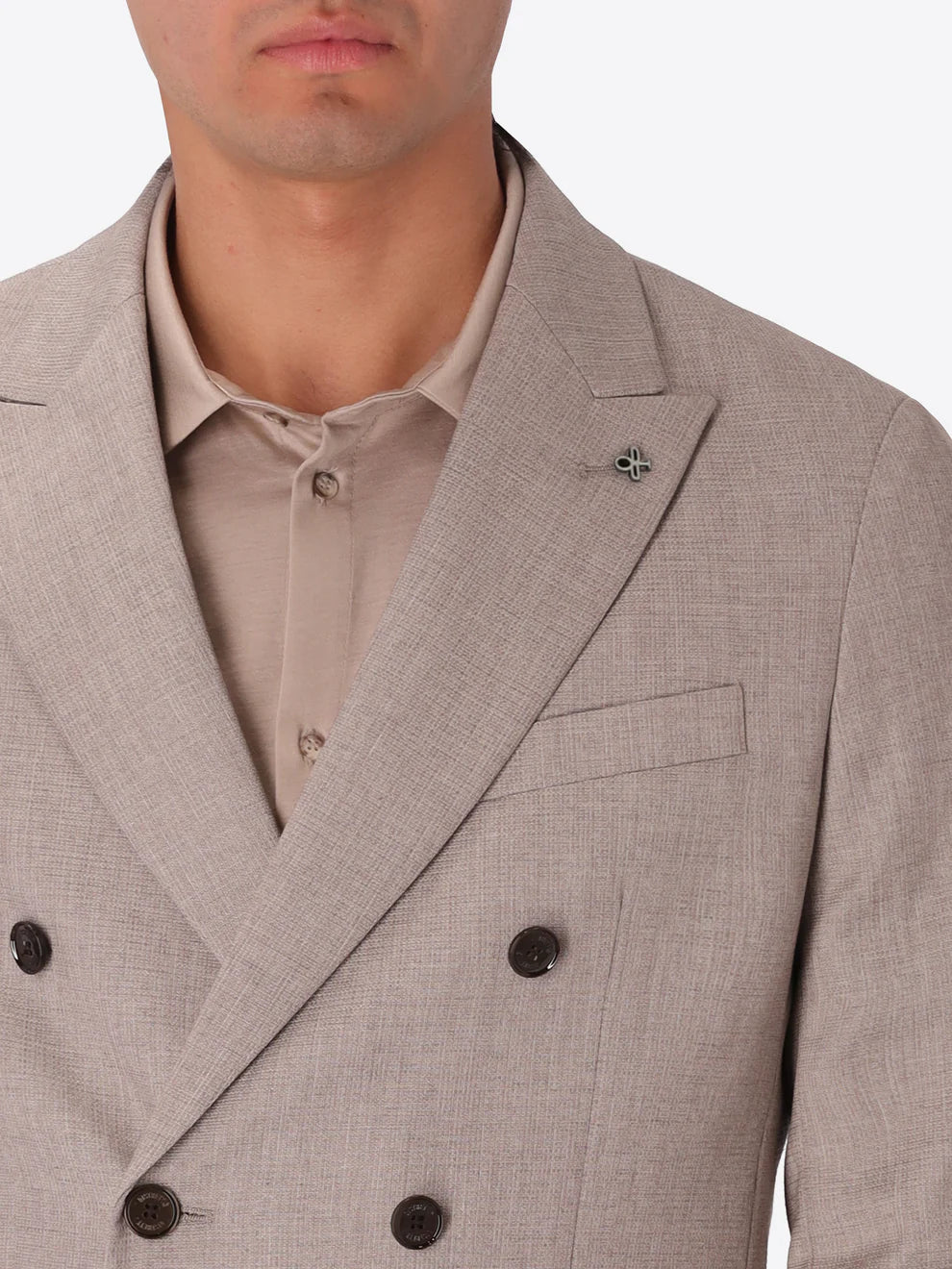 Distretto12 |Veste croisée en mélange de viscose chinée Acanto -Gris béton