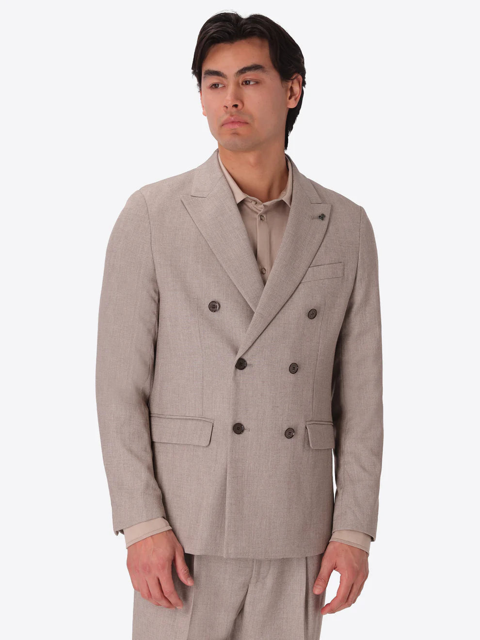 Distretto12 |Veste croisée en mélange de viscose chinée Acanto -Gris béton