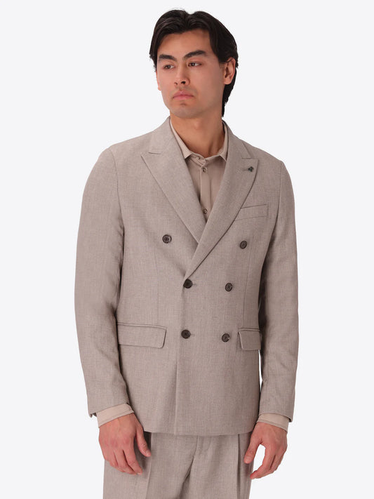 Distretto12 |Veste croisée en mélange de viscose chinée Acanto -Gris béton