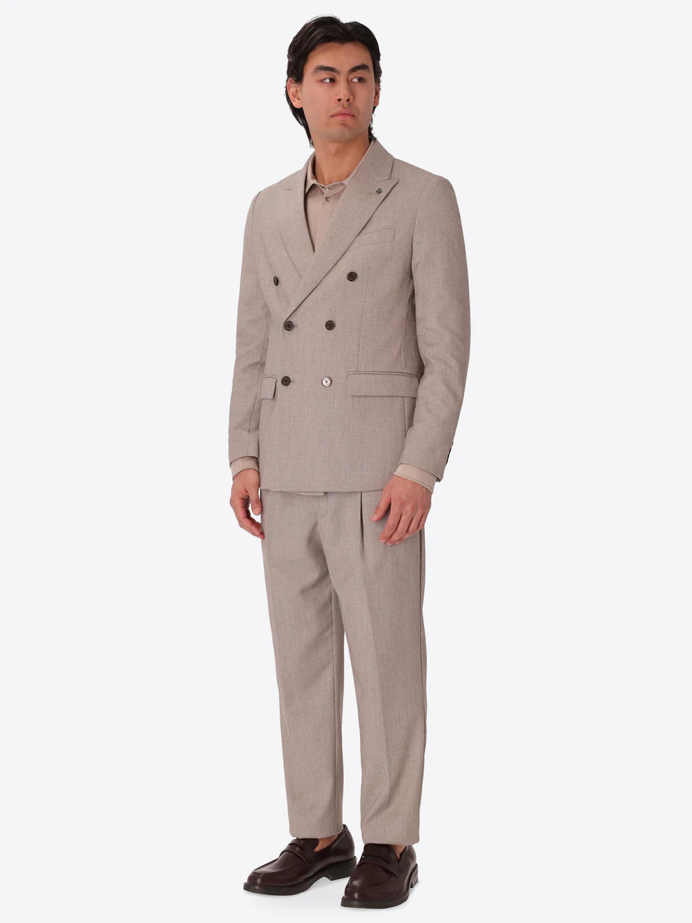 Distretto12 |Veste croisée en mélange de viscose chinée Acanto -Gris béton