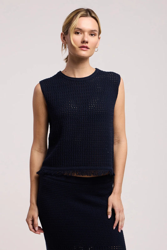 Velvet | Top en maille "Cova"- Navy