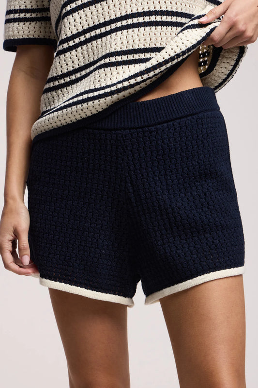 Velvet | Le short ''Jenifer'' en maille de coton - Bleu marine