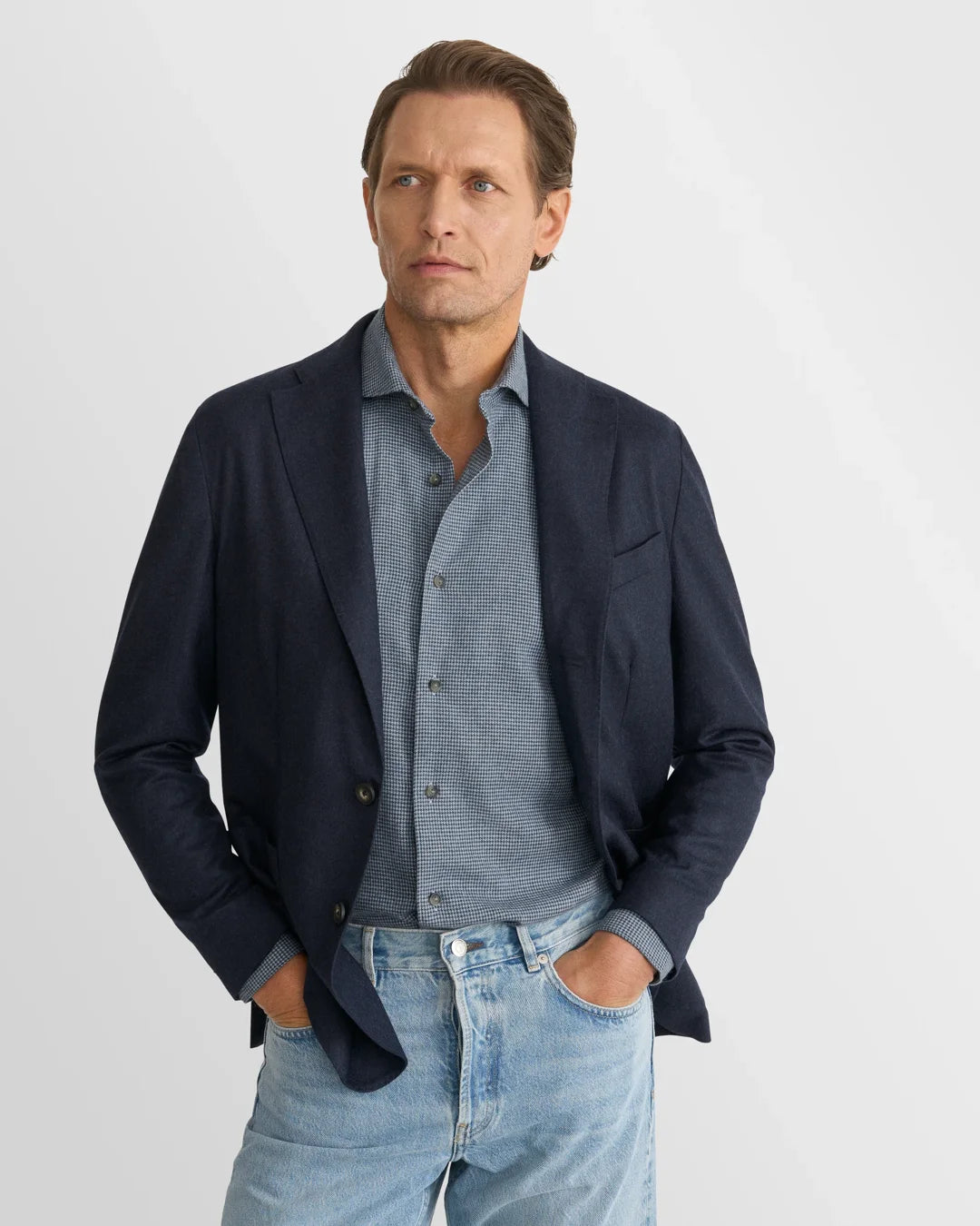 ETON | Chemise en flanelle à motif pied-de-poule - Bleu