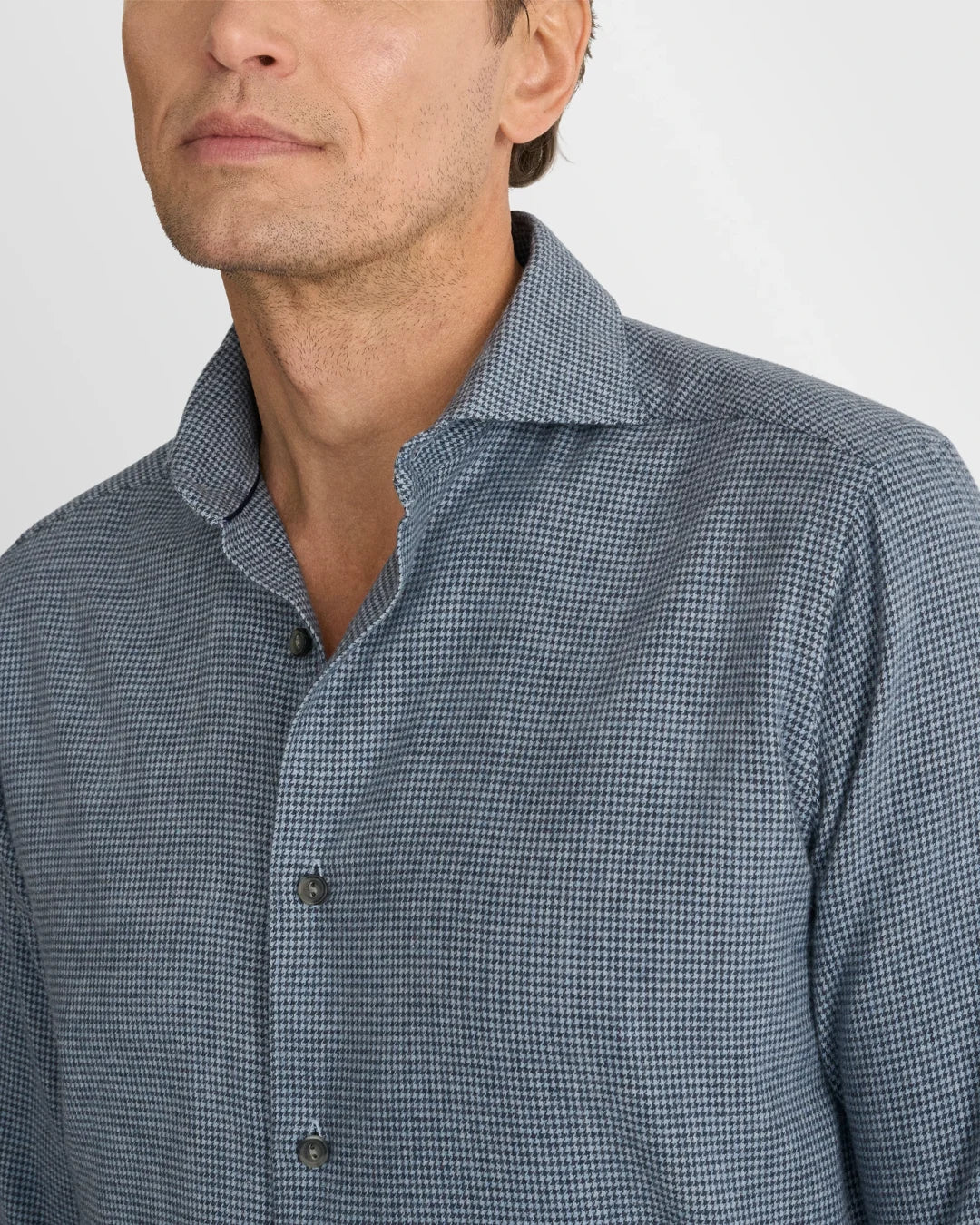 ETON | Chemise en flanelle à motif pied-de-poule - Bleu