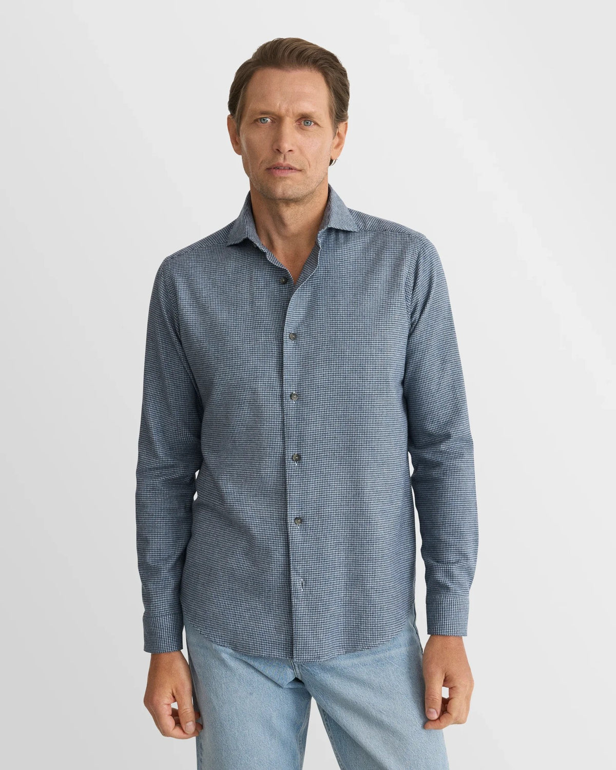 ETON | Chemise en flanelle à motif pied-de-poule - Bleu