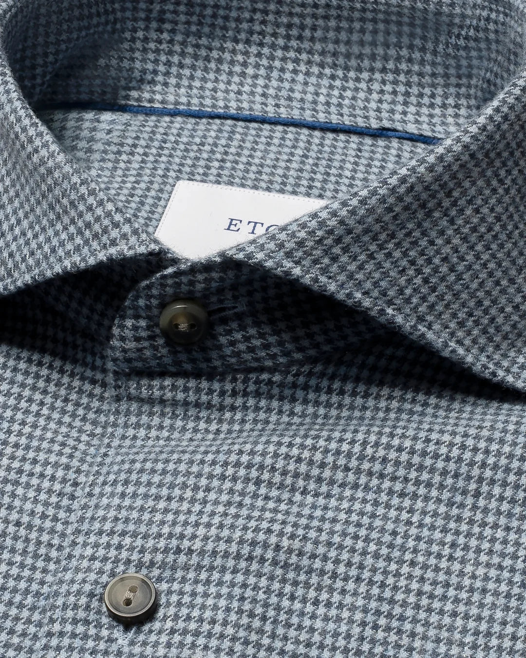 ETON | Chemise en flanelle à motif pied-de-poule - Bleu