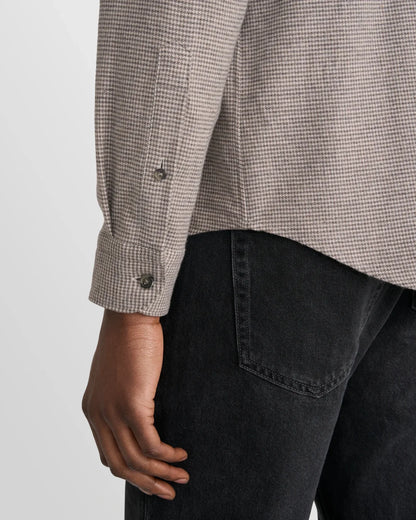 ETON | Chemise en flanelle à motif pied-de-poule - Taupe/Gris