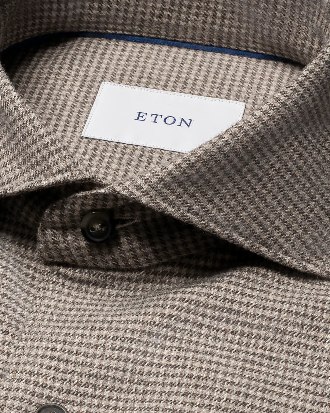 ETON | Chemise en flanelle à motif pied-de-poule - Taupe/Gris