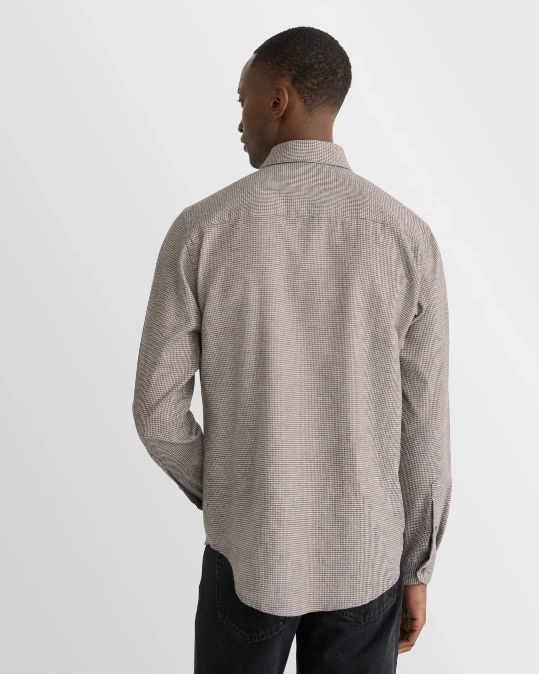 ETON | Chemise en flanelle à motif pied-de-poule - Taupe/Gris