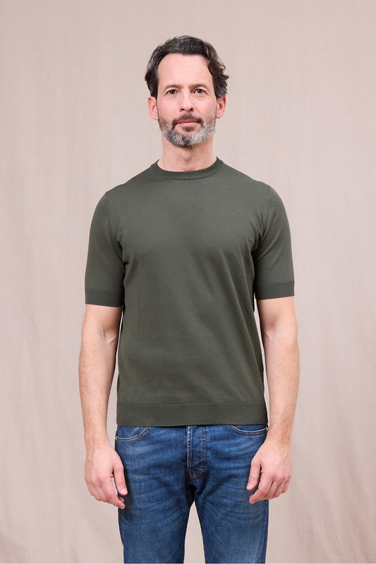 Filippo De Laurentiis | T-shirt en maille de coton crêpé - Olive