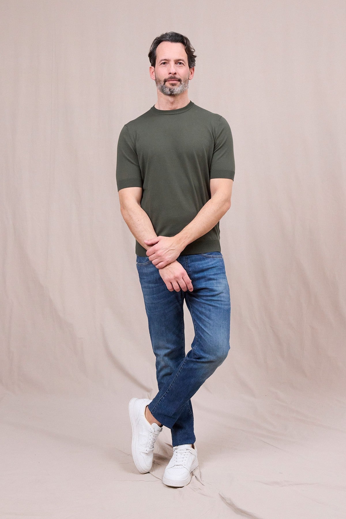 Filippo De Laurentiis | T-shirt en maille de coton crêpé - Olive