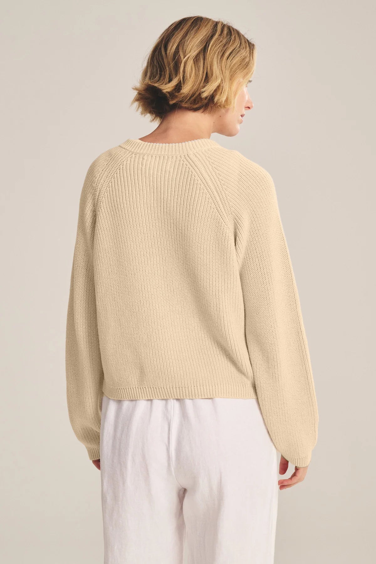 Velvet | Le cardigan ''Mirae'' en maille épaisse texturée -  Crème