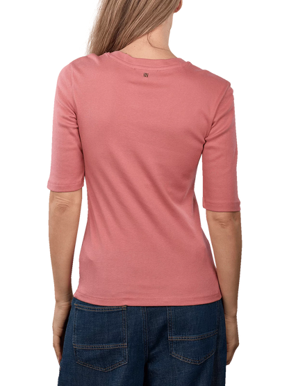 MOS MOSH | T-shirt à col rond "MALI"- Rose poudré