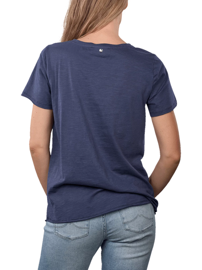 MOS MOSH | T-shirt à col rond "ROMI GETHI"- Bleu royal