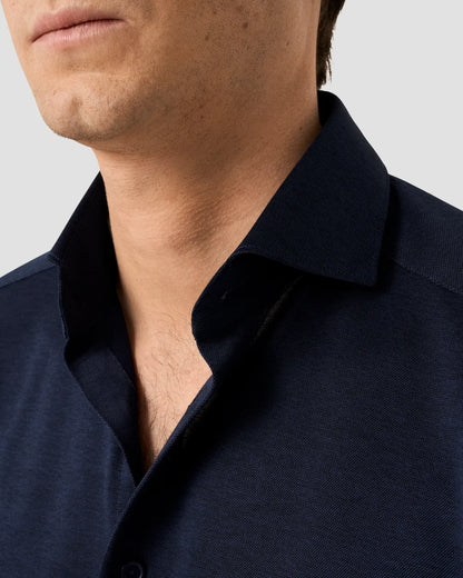 Eton | La chemise en jersey Filo di Scozia - Bleu