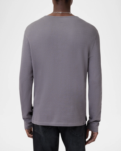 John Varvatos |  Henley texturé à manches longues ''Walden'' -  Lavande sèche