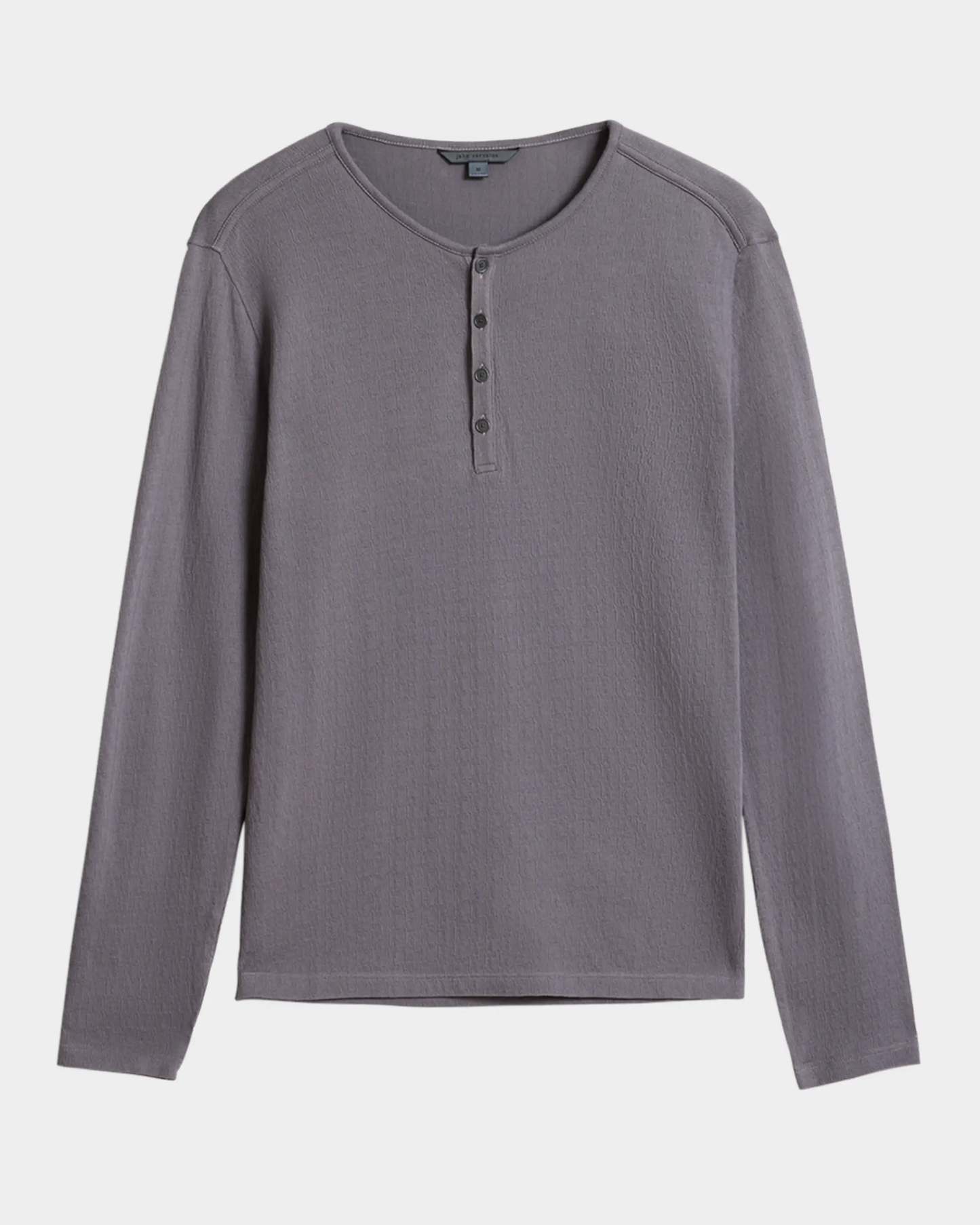John Varvatos |  Henley texturé à manches longues ''Walden'' -  Lavande sèche