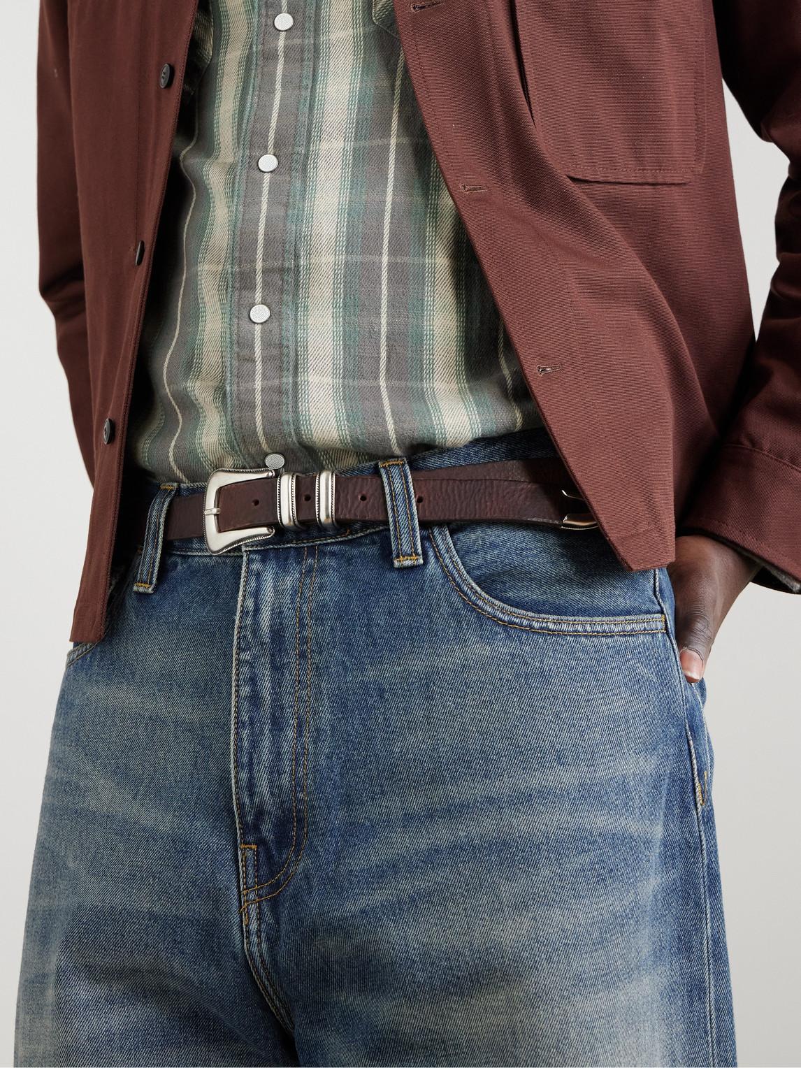 Nudie Jeans | Ceinture Western argentée - Marron foncé