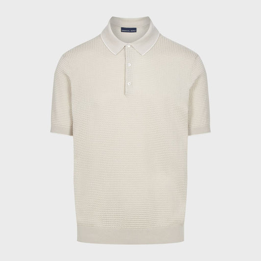 EMANUEL BERG |  Le polo en maille texturée - Beige