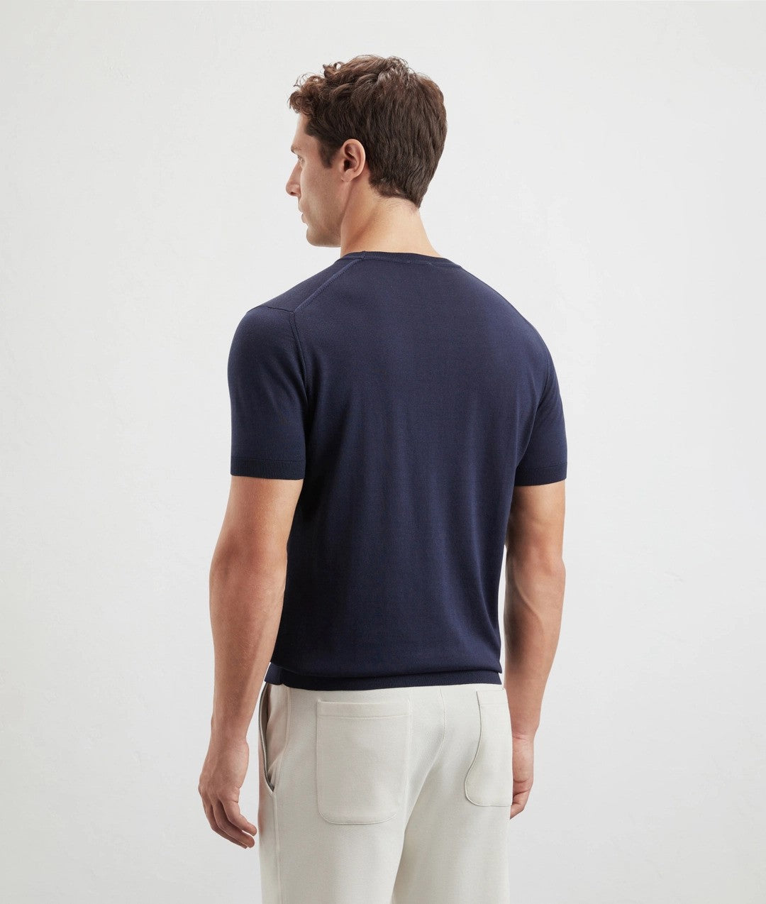 Pal Zileri | T-shirt ''Effortless'' en coton, soie et lyocell - Bleu marine