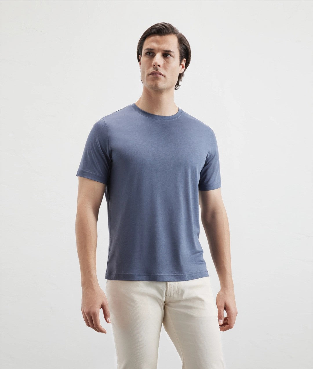 Pal Zileri | T-shirt ''Effortless'' en coton et lyocell  - Bleu gris