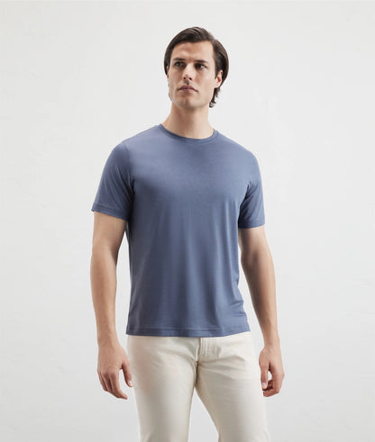 Pal Zileri | T-shirt ''Effortless'' en coton et lyocell  - Bleu gris