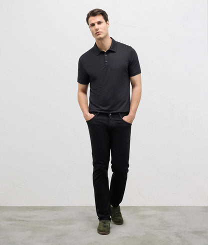Pal Zileri | Polo en jersey de coton et lyocell - Noir