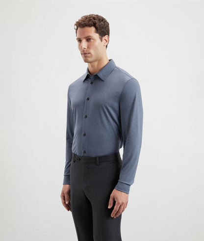Pal Zileri | Chemise en jersey de coton et lyocell - Bleu clair