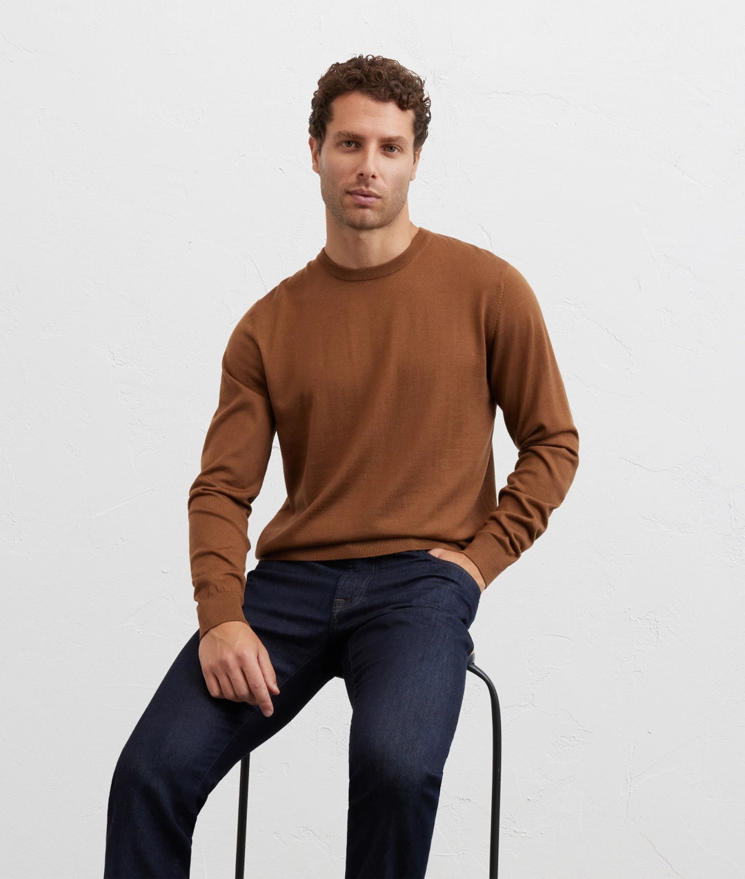 Pal Zileri | Pull à manches longues et col rond en laine - Marron