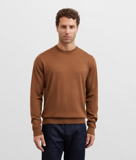 Pal Zileri | Pull à manches longues et col rond en laine - Marron