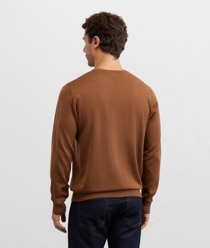 Pal Zileri | Pull à manches longues et col rond en laine - Marron