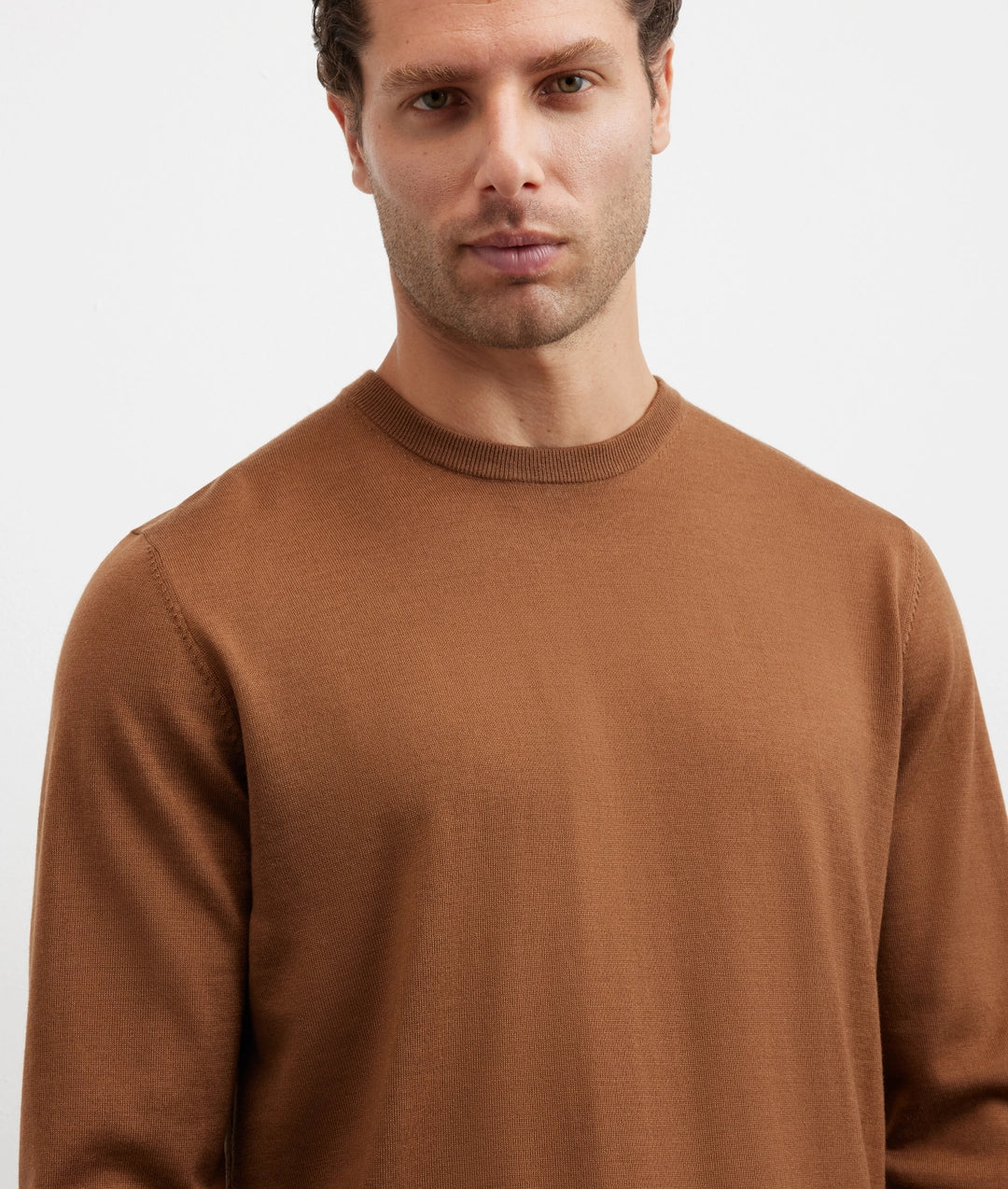 Pal Zileri | Pull à manches longues et col rond en laine - Marron