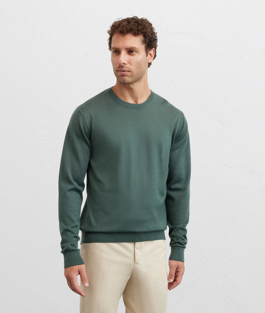 Pal Zileri | Pull à manches longues et col rond en laine - Vert